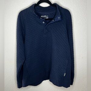 Eddie Bauer Men’s Midweight Quarter Snap Mock Quilted Pullover, Size XL